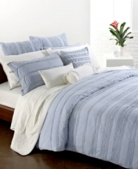 Slip into something a little more comfortable. This Pure DKNY Innocence Stripe fitted sheet features ultra-soft cotton fabric for endless comfort. Slip into something a little more comfortable. This Pure DKNY Innocence Stripe fitted sheet features ultra-soft cotton fabric for endless comfort.