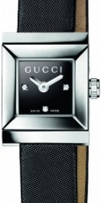 Gucci Women's YA128503 G-Frame Square Black Strap Black Diamond Dial Watch Gucci Women's YA128503 G-Frame Square Black Strap Black Diamond Dial Watch
