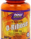 Now Foods D-ribose 1500mg Chewable Tablets, 90-Count