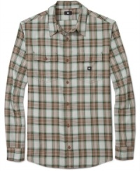 Your low-key weekend plaid is anything but lumberjack-this shirt from DC Shoes hits a favorite pattern in style. Your low-key weekend plaid is anything but lumberjack-this shirt from DC Shoes hits a favorite pattern in style.