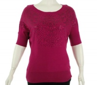 Calvin Klein Sequin Short Sleeve Shirt Fuschia Medium Calvin Klein Sequin Short Sleeve Shirt Fuschia Medium