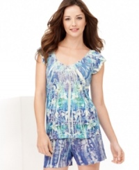 Cozy up to this sweet pajama set from One World. With fun sublimation detail and eye-catching colors, you'll want to stay in your PJ's all day long! Cozy up to this sweet pajama set from One World. With fun sublimation detail and eye-catching colors, you'll want to stay in your PJ's all day long!