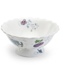 Ripe for the table, the Antique Countryside Fig vegetable bowl exudes charm with embossed vines and colorful nature scenes in traditional white stoneware. Complements Italian Countryside and Antique White dinnerware, also by Mikasa. Ripe for the table, the Antique Countryside Fig vegetable bowl exudes charm with embossed vines and colorful nature scenes in traditional white stoneware. Complements Italian Countryside and Antique White dinnerware, also by Mikasa.