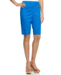 Add a preppy punch to your wardrobe with Jones New York Signature's Bermuda shorts in a splashy color! Rendered from a crisp cotton blend, they offer a flattering fit and all-day comfort, too! Add a preppy punch to your wardrobe with Jones New York Signature's Bermuda shorts in a splashy color! Rendered from a crisp cotton blend, they offer a flattering fit and all-day comfort, too!