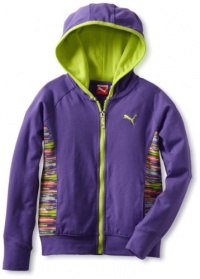 Puma - Kids Girls 2-6x Zip Up Printed Hoodie, Purple, 6X Puma - Kids Girls 2-6x Zip Up Printed Hoodie, Purple, 6X