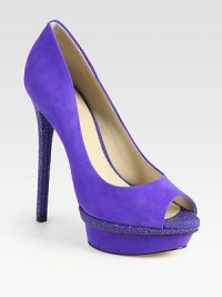 EXCLUSIVELY AT SAKS. Showstopping suede style with a glitter-coated island platform and heel. Self-covered heel, 5½ (140mm)Island platform, 1 (25mm)Compares to a 4½ heel (115mm)Suede upperLeather lining and solePadded insoleImportedOUR FIT MODEL RECOMMENDS ordering true size. EXCLUSIVELY AT SAKS. Showstopping suede style with a glitter-coated island platform and heel. Self-covered heel, 5½ (140mm)Island platform, 1 (25mm)Compares to a 4½ heel (115mm)Suede upperLeather lining and solePadded insoleImportedOUR FIT MODEL RECOMMENDS ordering true size.