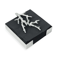 This napkin holder combines complex beauty with simple functionality. The cluster of nickel plate and stainless steel coral keeps an essential hosting element neat and organized. This napkin holder combines complex beauty with simple functionality. The cluster of nickel plate and stainless steel coral keeps an essential hosting element neat and organized.