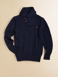 A handsome, ultra-soft shawl collar sweater is flat-knit from hearty cotton for extra warmth and polish.Shawl collarLong sleeves with ribbed cuffsFront button closureRibbed hemCottoMachine washImported A handsome, ultra-soft shawl collar sweater is flat-knit from hearty cotton for extra warmth and polish.Shawl collarLong sleeves with ribbed cuffsFront button closureRibbed hemCottoMachine washImported