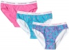 Calvin Klein Underwear Girls 7-16 Logo Waistband 3 Pack Bikini, Multi, 4/5 X-Small