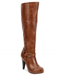 The perfect little versatile pair. G by GUESS' Torie boots feature buckle and stud detailing around the ankle and a dramatic heel. The perfect little versatile pair. G by GUESS' Torie boots feature buckle and stud detailing around the ankle and a dramatic heel.