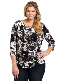 Calvin Klein Women's Plus-Size Wmn 3/4 Sleeve Top Calvin Klein Women's Plus-Size Wmn 3/4 Sleeve Top