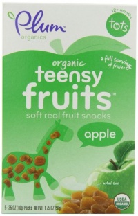 Plum Organics Tots Teensy Fruits, Apple, 5 Count (Pack of 8) Plum Organics Tots Teensy Fruits, Apple, 5 Count (Pack of 8)