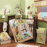 Lambs & Ivy Enchanted Forest 6 Pc Baby Crib Bedding Set, Green Lambs & Ivy Enchanted Forest 6 Pc Baby Crib Bedding Set, Green