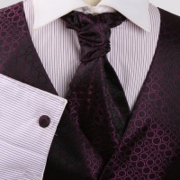 Purple Polka Dots Formal Vest for Men Plaid for Mens Gift Idea with Match Tuxedo Vests ,cufflinks, hanky and Ascot Tie for for Suit Y&G VS2032-3XL Purple Polka Dots Formal Vest for Men Plaid for Mens Gift Idea with Match Tuxedo Vests ,cufflinks, hanky and Ascot Tie for for Suit Y&G VS2032-3XL