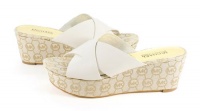 Michael Kors Gabi Mule Leather Wedges Vanilla Michael Kors Gabi Mule Leather Wedges Vanilla