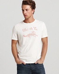 With a witty What the Fox graphic across the front, this soft crewneck tee gets a lot of laughs. With a witty What the Fox graphic across the front, this soft crewneck tee gets a lot of laughs.