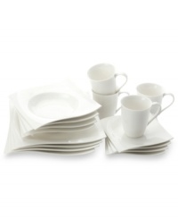 Go with the flow of White Basics Motion dinnerware by Maxwell & Williams. White porcelain place settings set an effortlessly fresh table in shapes that complement modern settings. Go with the flow of White Basics Motion dinnerware by Maxwell & Williams. White porcelain place settings set an effortlessly fresh table in shapes that complement modern settings.