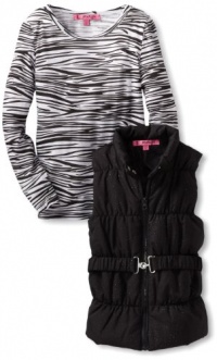Energie Girls 7-16 - Charlotte Glitter Puffer Vest, Black, Large Energie Girls 7-16 - Charlotte Glitter Puffer Vest, Black, Large