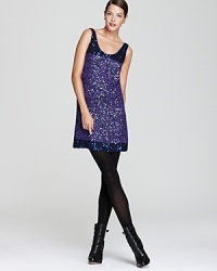 Iridescent sequins capture the light and radiate chic on this French Connection party dress. Shine on into the night with simple accessories that show off this piece's sparkle. Iridescent sequins capture the light and radiate chic on this French Connection party dress. Shine on into the night with simple accessories that show off this piece's sparkle.