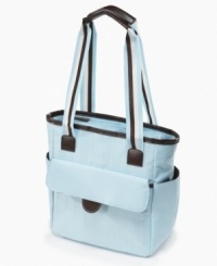 Be prepared. With 7 pockets and an included changing pad, this diaper bag from First Impressions easily stores all the essentials for those last-minute needs. Be prepared. With 7 pockets and an included changing pad, this diaper bag from First Impressions easily stores all the essentials for those last-minute needs.