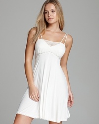 A lace overlay adds allure to this flowing chemise from Midnight by Carole Hochman. A lace overlay adds allure to this flowing chemise from Midnight by Carole Hochman.