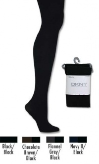 DKNY Opaque Tights 2-Pack (Medium, Flannel Grey/Black)