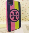 Tory Burch Iphone 4 4s Phone Black Logo Yellow Pink HardShell Case