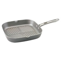 Farberware Specialties Aluminum Nonstick 11-Inch Square Grill Pan with Spout, Platinum Farberware Specialties Aluminum Nonstick 11-Inch Square Grill Pan with Spout, Platinum