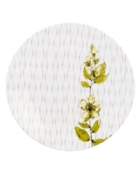 Artsy florals and funky dot designs collide on the eclectic and dreamy Watercolors Citrus dinner plates from Lenox Simply Fine. A sleek silhouette and sophisticated palette of gray, white and olive creates a fresh, modern look for casual meals. (Clearance)