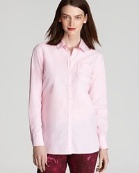 The classic Isaac Mizrahi boyfriend shirt gets a feminine reboot with slim tailoring and contrast cuffs. The classic Isaac Mizrahi boyfriend shirt gets a feminine reboot with slim tailoring and contrast cuffs.