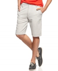 These classic seersucker shorts from Kenneth Cole Reaction add some polish to your casual summer look. These classic seersucker shorts from Kenneth Cole Reaction add some polish to your casual summer look.