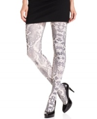 Revel in the reptilian rave with these python print tights from HUE. Luxuriously opaque and decidedly eye-catching, they add a pop of playful style to day or evening attire. Revel in the reptilian rave with these python print tights from HUE. Luxuriously opaque and decidedly eye-catching, they add a pop of playful style to day or evening attire.