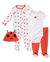 Spotted: a little lady. No one will be able to take their eyes off of your gorgeous girl in any of these pieces from this adorable Carter's four-piece set. Spotted: a little lady. No one will be able to take their eyes off of your gorgeous girl in any of these pieces from this adorable Carter's four-piece set.