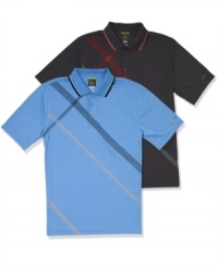 Follow through. Make your style as good as your swing with this polo shirt from Greg Norman. Follow through. Make your style as good as your swing with this polo shirt from Greg Norman.