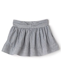 Playtime just got more dressy with this charming striped skirt by Pearls & Popcorn. A front bow detail adds flair, while a back elastic waist makes for easy wear. Playtime just got more dressy with this charming striped skirt by Pearls & Popcorn. A front bow detail adds flair, while a back elastic waist makes for easy wear.