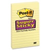 Post-it Super Sticky Notes, 4 x 6-Inches, Canary Yellow, Lined, 4-Pads/Pack