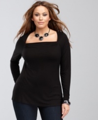 INC's plus size top looks like a tank and shrug, but it's really all one piece -- it's pre-layered so there's no bulk at all! INC's plus size top looks like a tank and shrug, but it's really all one piece -- it's pre-layered so there's no bulk at all!