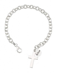 Sterling Silver Believe Cross Link Bracelet Sterling Silver Believe Cross Link Bracelet