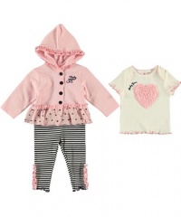 Guess Sweet Treat 3-Piece Outfit (Sizes 0M - 9M) - pink, 3 - 6 months