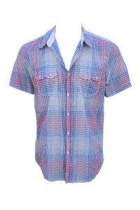 INC International Concepts Mens Multi Plaid Button Front SS Shirt INC International Concepts Mens Multi Plaid Button Front SS Shirt