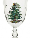 Spode Christmas Tree 16-Ounce Pedestal Goblets with Gold Rims, Set of 4