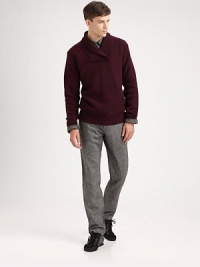 Burberry Brit makes a classic tweed style look current, thanks to its slim fit.Button closureZip flyBelt loopsBack welt pocketsInseam, about 3165% wool/20% angora/15% nylonDry cleanImported Burberry Brit makes a classic tweed style look current, thanks to its slim fit.Button closureZip flyBelt loopsBack welt pocketsInseam, about 3165% wool/20% angora/15% nylonDry cleanImported