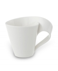 Begin each morning with fresh inspiration. The ribbon-like handle and sleek, artful shape of this whimsical tea cup makes a soaring statement. From the Villeroy & Boch dinnerware and dishes collection. Begin each morning with fresh inspiration. The ribbon-like handle and sleek, artful shape of this whimsical tea cup makes a soaring statement. From the Villeroy & Boch dinnerware and dishes collection.