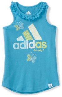 adidas Girls 2-6X Ruffle Tank Top, Medium Blue, 6 adidas Girls 2-6X Ruffle Tank Top, Medium Blue, 6
