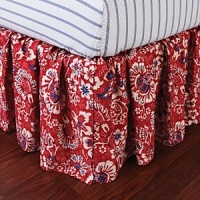 With a spirit that recalls the vibrant beauty of the French countryside, batik sunflowers, rustic calico and vintage ticking stripes, Lauren Ralph Lauren's Villa Martine collection is delightfully executed in a palette of fresh red, white and blue for bucolic style that lends a summery mood to any décor.