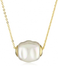 Majorica Vermeil 14mm White Baroque Pearl on 2 Row Pendant Necklace Majorica Vermeil 14mm White Baroque Pearl on 2 Row Pendant Necklace