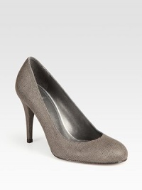 Step out in this timeless silhouette of reptile-embossed leather on an elevated heel. Self-covered heel, 4 (100mm)Embossed leather upperLeather lining and solePadded insoleMade in SpainOUR FIT MODEL RECOMMENDS ordering true size. Step out in this timeless silhouette of reptile-embossed leather on an elevated heel. Self-covered heel, 4 (100mm)Embossed leather upperLeather lining and solePadded insoleMade in SpainOUR FIT MODEL RECOMMENDS ordering true size.