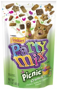 Friskies Party Mix, Picnic Crunch Cat Treats, Chicken, Turkey & Cheddar Flavors, 2.1-Ounce Pouches (Pack of 10) Friskies Party Mix, Picnic Crunch Cat Treats, Chicken, Turkey & Cheddar Flavors, 2.1-Ounce Pouches (Pack of 10)