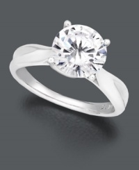 A spectacular way to remember a very special day. A breathtaking round-cut solitaire diamond (2 ct. t.w.) accompanied by a sleek, tapered band and setting crafted in 18k white gold. IGI Certified diamond. A spectacular way to remember a very special day. A breathtaking round-cut solitaire diamond (2 ct. t.w.) accompanied by a sleek, tapered band and setting crafted in 18k white gold. IGI Certified diamond.