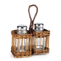 Bring the outside in! Woodsy and inviting, this salt and pepper set defines rustic-chic and is easy to carry for dining al fresco. Bring the outside in! Woodsy and inviting, this salt and pepper set defines rustic-chic and is easy to carry for dining al fresco.
